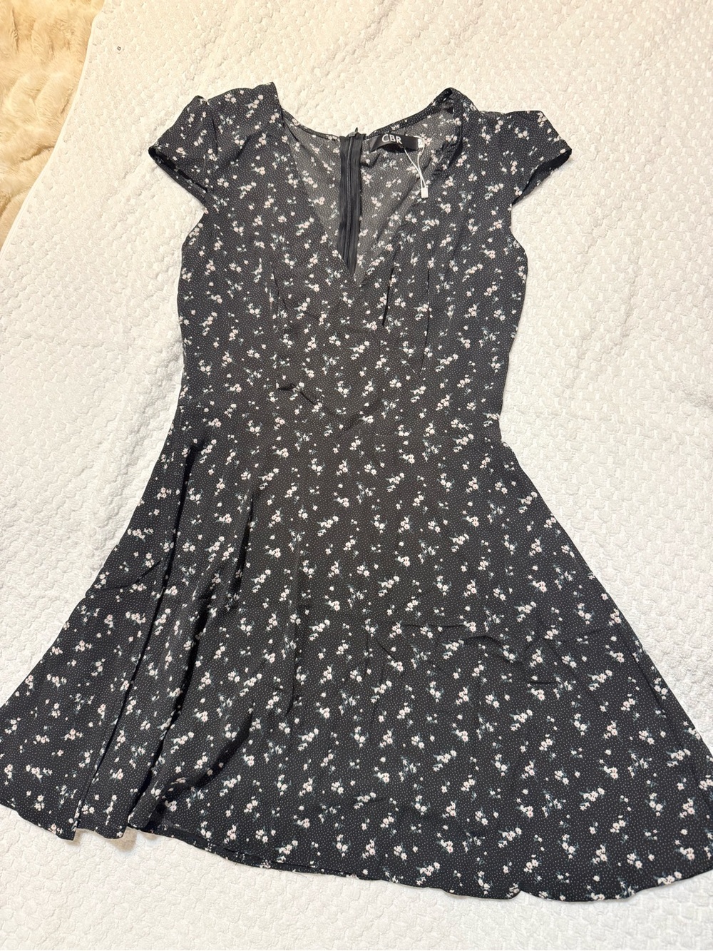 CBR Black Floral Fit & Flare Dress